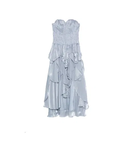 Aje Gleam Ruffled Gown In Blue