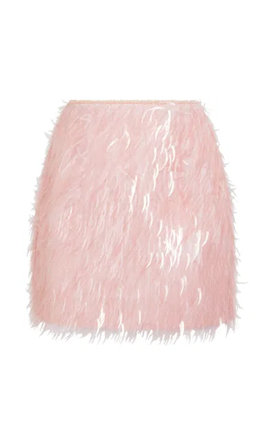 Aje Glimmer Embellished Linen-blend Mini Skirt In Pink