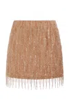 Aje Glisten Embellished Mini Skirt - In Brown