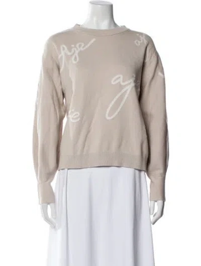 Pre-owned Aje Graphic Print Crew Neck Top In Neutral