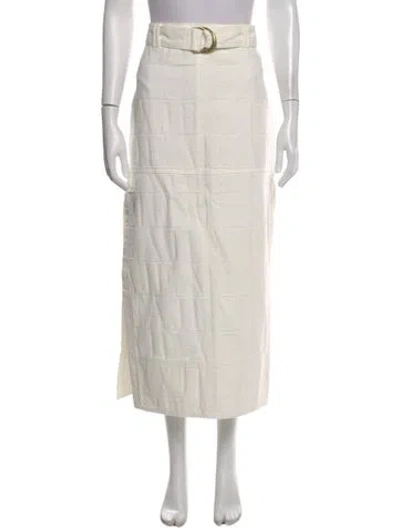 Pre-owned Aje Graphic Print Long Skirt In White