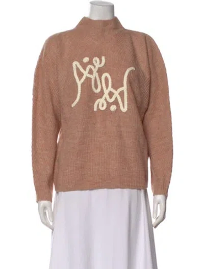 Pre-owned Aje Graphic Print Mock Neck Sweater W/ Tags In Neutral