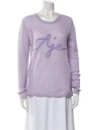 Pre-owned Aje Graphic Print Scoop Neck Sweater In Purple