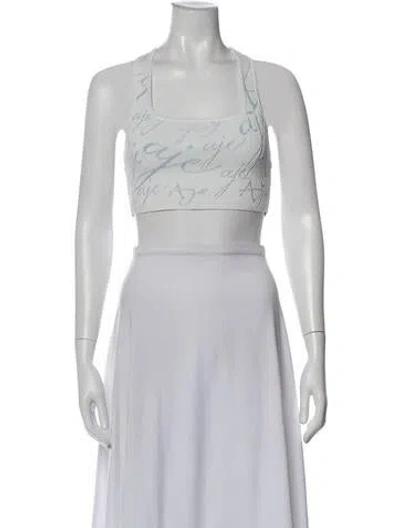 Pre-owned Aje Graphic Print Square Neckline Crop Top In Multi