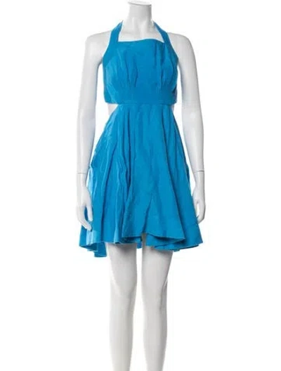 Pre-owned Aje Halterneck Mini Dress In Blue