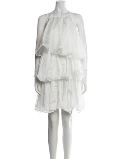 Pre-owned Aje Halterneck Mini Dress In Neutrals