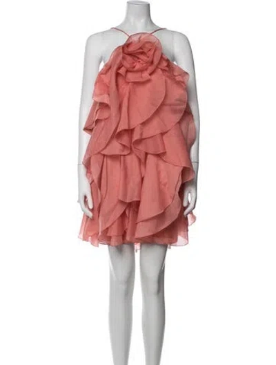Pre-owned Aje Halterneck Mini Dress In Pink