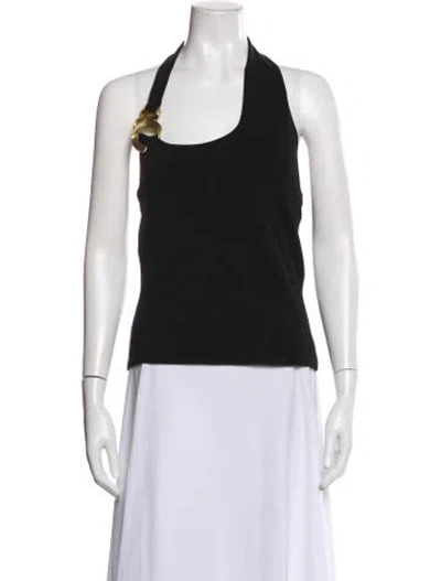 Pre-owned Aje Halterneck Sleeveless Top In Black