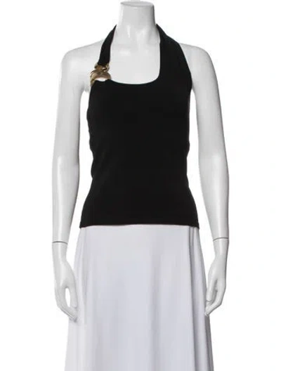 Pre-owned Aje Halterneck Sleeveless Top In Black
