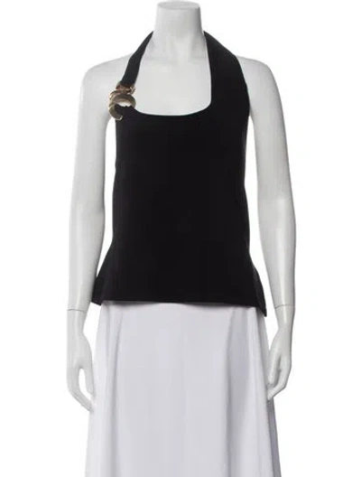Pre-owned Aje Halterneck Sleeveless Top In Black