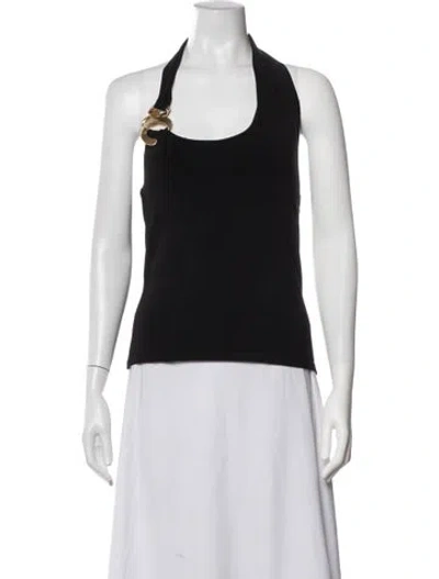Pre-owned Aje Halterneck Sleeveless Top In Black