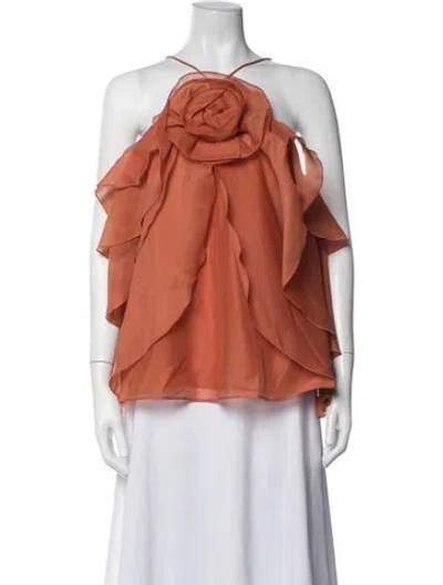 Pre-owned Aje Halterneck Sleeveless Top In Orange