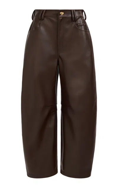 Aje Harper Mid-rise Barrel-leg Pants In Brown
