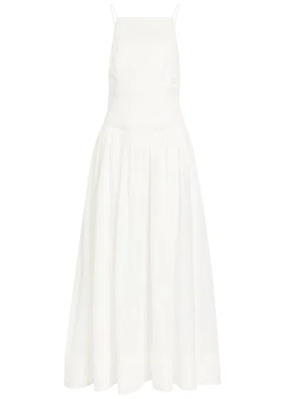Aje Helene Pleated Ramie Maxi Dress In White