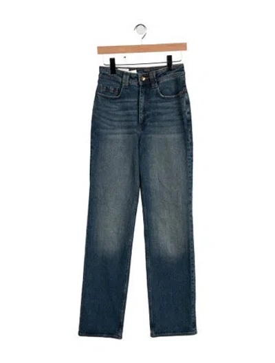 Pre-owned Aje High-rise Straight Leg Jeans In Blue