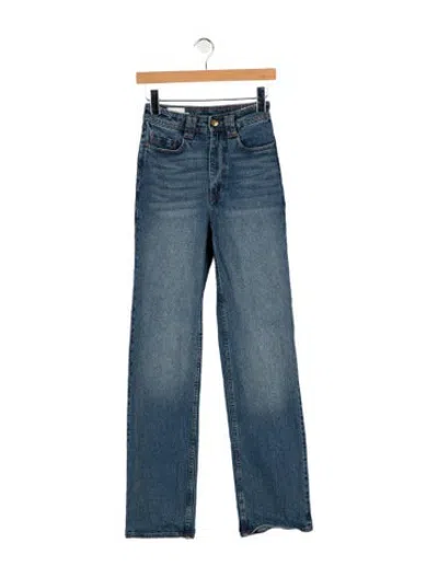 Pre-owned Aje High-rise Straight Leg Jeans In Blue