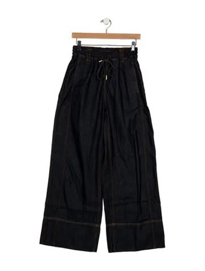 Pre-owned Aje High-rise Wide Leg Jeans In Blue
