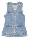 Aje Holland Button-up Denim Vest In Blue