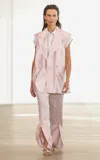 Aje Insight Deconstructed Linen-blend Pant In Pink