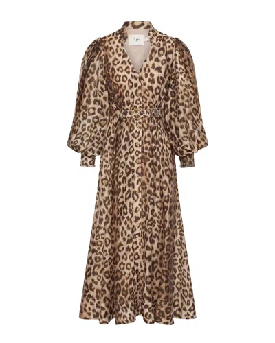 Aje Isabella Shirtdress In Brown