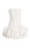 Aje Ivy Cotton Bubble-hem Mini Dress In White