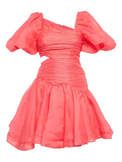 Pre-owned Aje Joan Cut-out Puff-sleeve Mini Dress In Pink