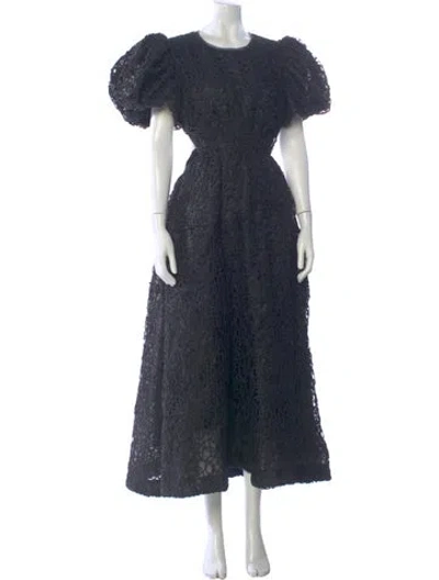 Pre-owned Aje Lace Pattern Long Dress In Blue