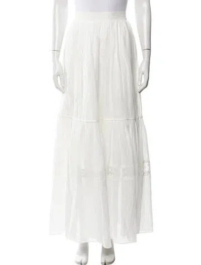 Pre-owned Aje Lace Pattern Long Skirt In White
