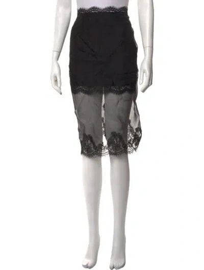 Pre-owned Aje Lace Pattern Midi Length Skirt W/ Tags In Black