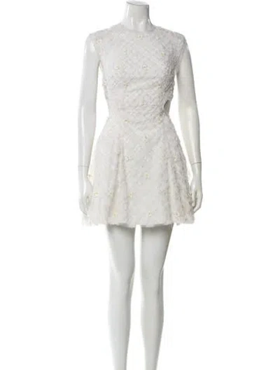 Pre-owned Aje Lace Pattern Mini Dress In Neutral
