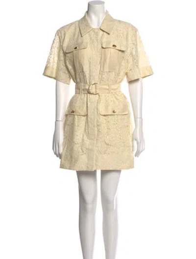 Pre-owned Aje Lace Pattern Mini Dress In Neutral