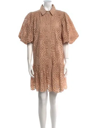 Pre-owned Aje Lace Pattern Mini Dress In Pink