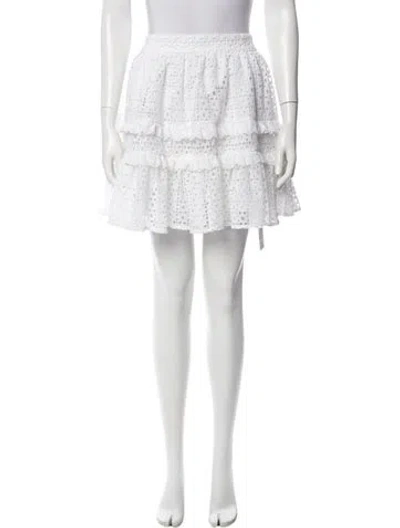 Pre-owned Aje Lace Pattern Mini Skirt In White