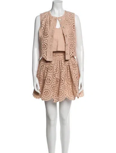 Pre-owned Aje Lace Pattern Skirt Set In Neutral