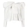 Aje Ladies Ivory Cotton Poplin Strapless Valentina Bow Top In White
