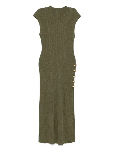 Aje Leandra Knit Midi Dress In Green