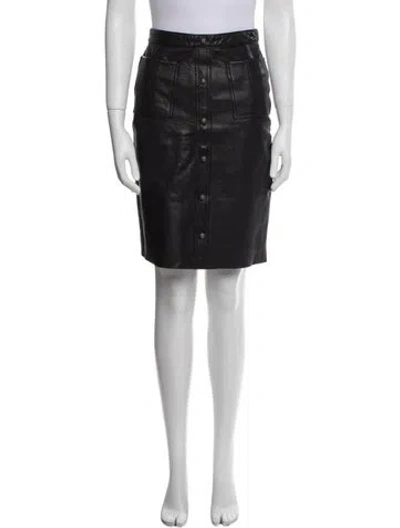 Pre-owned Aje Leather Knee-length Skirt In Black