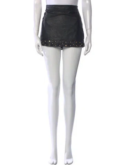 Pre-owned Aje Leather Mini Skirt In Black