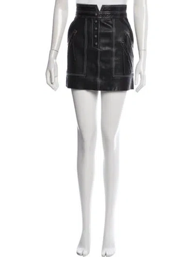 Pre-owned Aje Leather Mini Skirt In Black