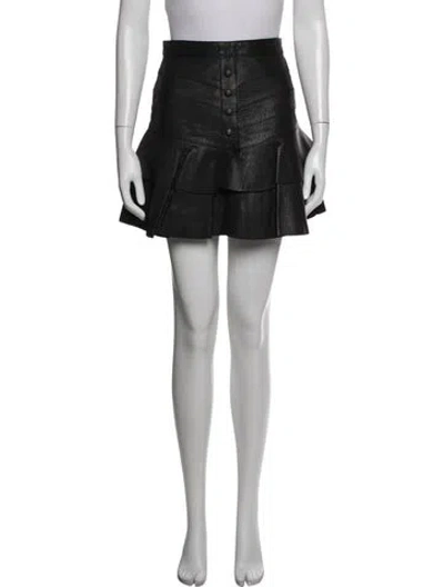Pre-owned Aje Leather Mini Skirt In Black