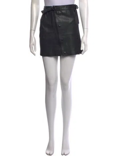 Pre-owned Aje Leather Mini Skirt In Black