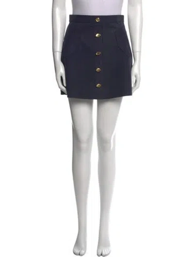 Pre-owned Aje Leather Mini Skirt In Blue
