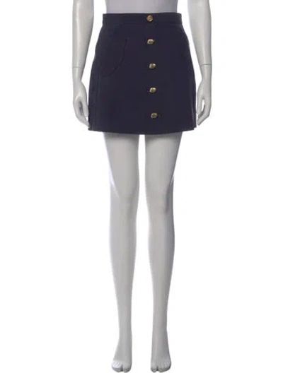 Pre-owned Aje Leather Mini Skirt In Blue