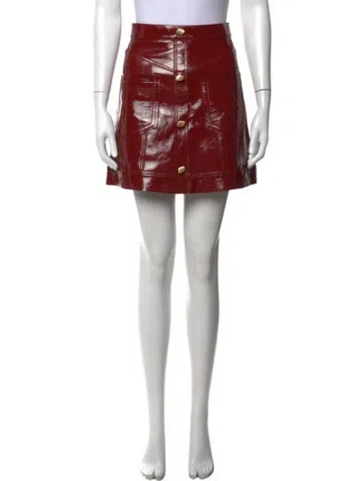 Pre-owned Aje Leather Mini Skirt In Red