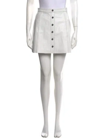 Pre-owned Aje Leather Mini Skirt In White