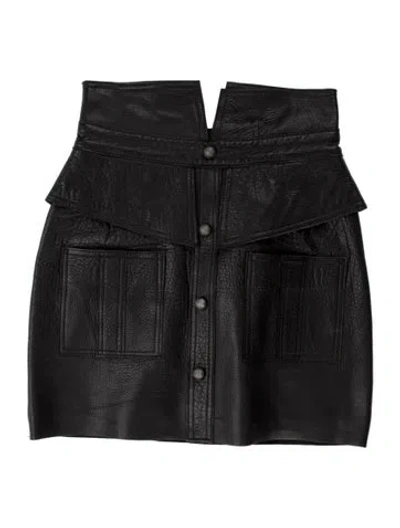 Pre-owned Aje Leather Straight Leg Pants In Black