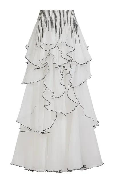 Aje Leigh Ruffled Maxi Skirt In White
