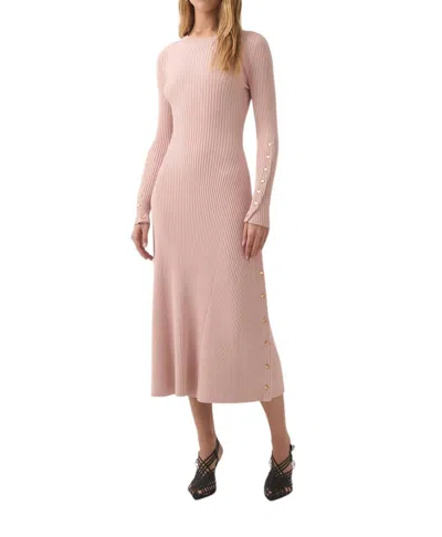 Aje Lia Knit Midi Dress In Blush Pink In Brown