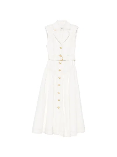 Aje Liliana Denim Dress Ivory In White