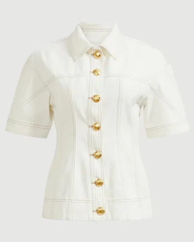 Aje Liliana Denim Shirt In White